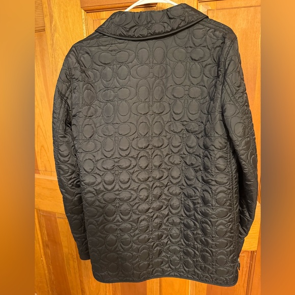 Quilted Coach black jacket tan interior size L women - Picture 2 of 7